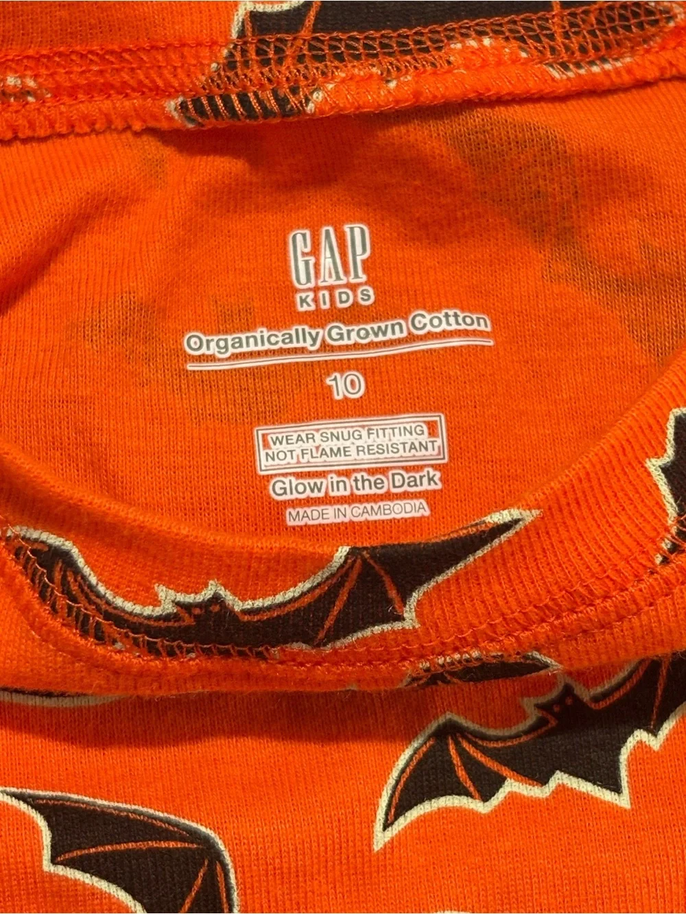 GAP Orange Bat-Print Pajama Set